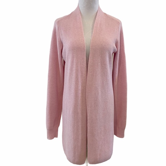 Cyrus Sweaters - Cyrus Dahlia Pink Long Waffle Knit Cardigan